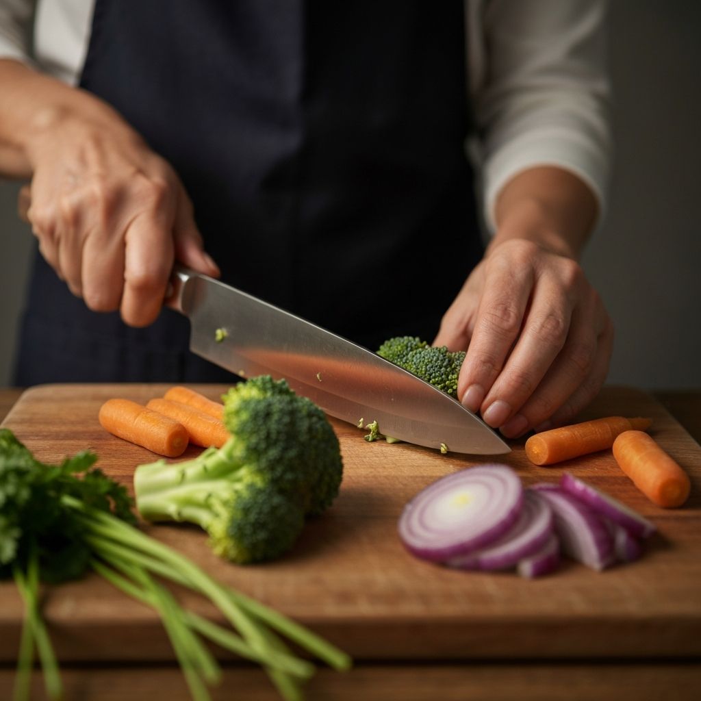 Hands preparing healthy food